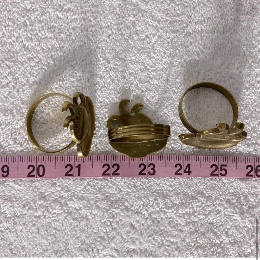 Vintage Brass Coffee  Cup Napkin Holders x5 - Picture 11 of 13